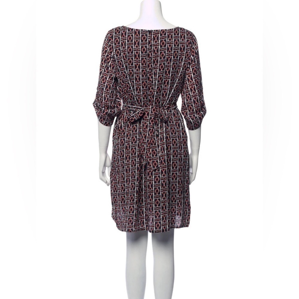 Moussy New Size 6 Shift Dress Red Black Chain Link Print Pockets 3/4 Sleeves - Picture 5 of 14